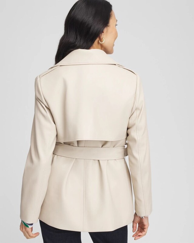 Buttery-Soft Faux Leather Trench Coat - image 3